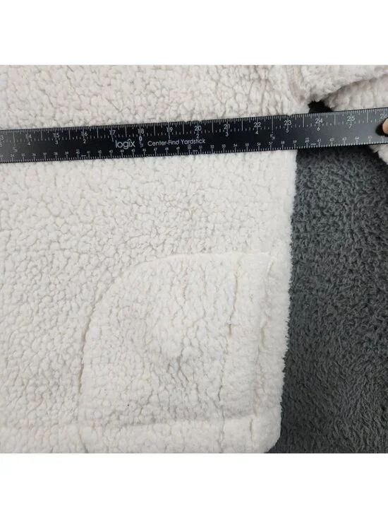 Abercrombie & Fitch Womens Extra Large Teddy Fleece Y2K Sherpa Jacket White Cozy - Picture 4 of 9